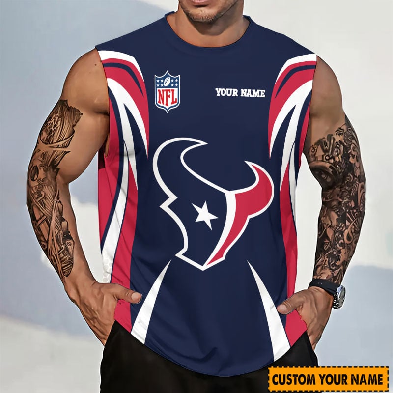 LIMITED EDITION - NEW CUSTOMIZED NFL15 HTT HOUSTON TEXANS TANKTOP & GYM SHIRT