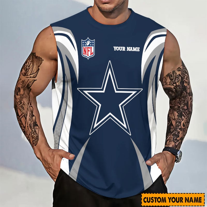 LIMITED EDITION - NEW CUSTOMIZED NFL21 DCB DALLAS COWBOYS TANKTOP & GYM SHIRT