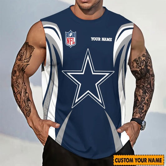 LIMITED EDITION - NEW CUSTOMIZED NFL21 DCB DALLAS COWBOYS TANKTOP & GYM SHIRT