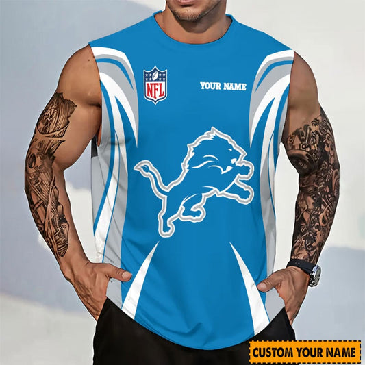LIMITED EDITION - NEW CUSTOMIZED NFL04 DTL DETROIT LIONS TANKTOP & GYM SHIRT
