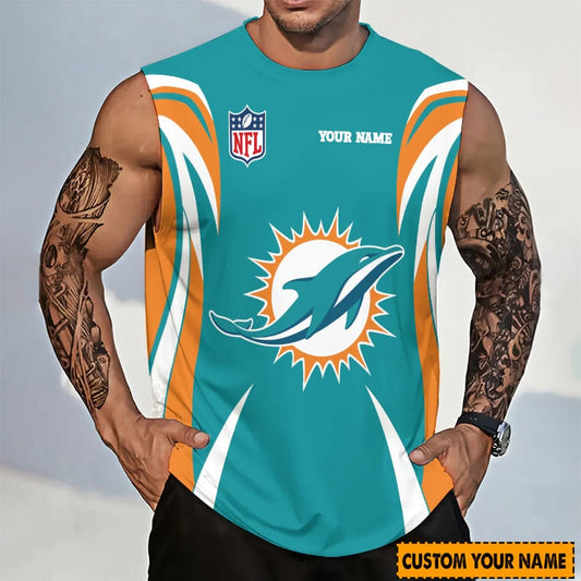 LIMITED EDITION - NEW CUSTOMIZED NFL19 MDP MIAMI DOLPHINS TANKTOP & GYM SHIRT
