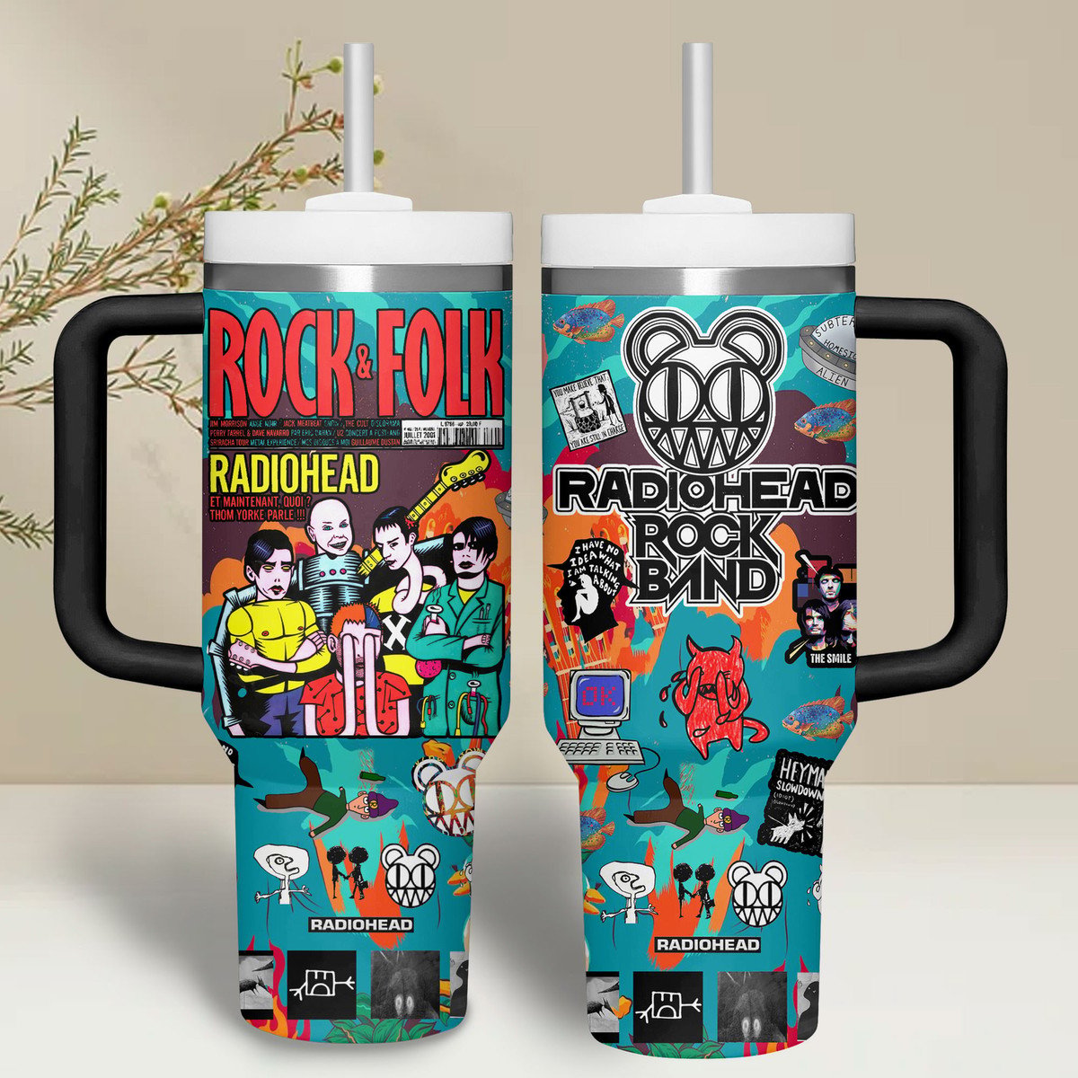 LIMITED EDITION - NEW CUSTOMIZED RADIOHEAD 40 OZ TUMBLER