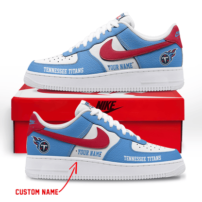 LIMITED EDITION - NEW CUSTOMIZED NFL31 TST TENNESSEE TITANS AF1 SNEAKERS