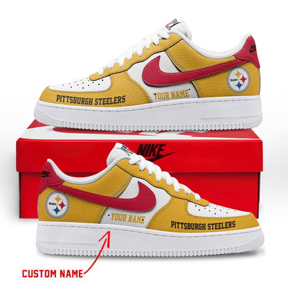 LIMITED EDITION - NEW CUSTOMIZED NFL14 PSB PITTSBURGH STEELERS AF1 SNEAKERS