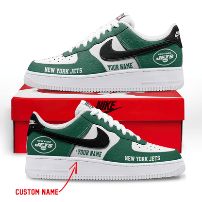 LIMITED EDITION - NEW CUSTOMIZED NFL25 NYJ NEW YORK JETS AF1 SNEAKERS