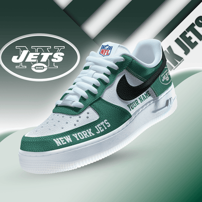 LIMITED EDITION - NEW CUSTOMIZED NFL25 NYJ NEW YORK JETS AF1 SNEAKERS