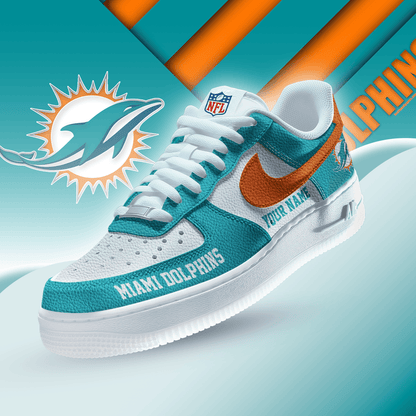 LIMITED EDITION - NEW CUSTOMIZED NFL19 MDP MIAMI DOLPHINS AF1 SNEAKERS