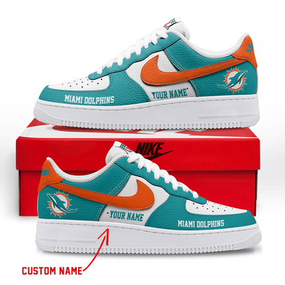 LIMITED EDITION - NEW CUSTOMIZED NFL19 MDP MIAMI DOLPHINS AF1 SNEAKERS