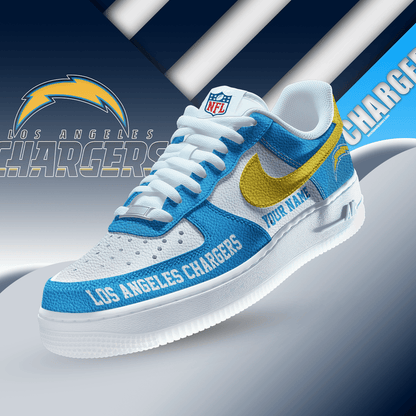 LIMITED EDITION - NEW CUSTOMIZED NFL09 LAC LOS ANGELES CHARGERS AF1 SNEAKERS