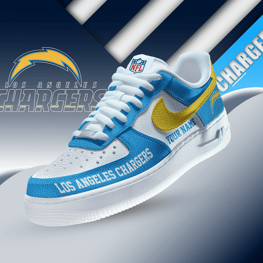 LIMITED EDITION - NEW CUSTOMIZED NFL09 LAC LOS ANGELES CHARGERS AF1 SNEAKERS