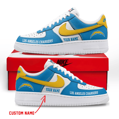 LIMITED EDITION - NEW CUSTOMIZED NFL09 LAC LOS ANGELES CHARGERS AF1 SNEAKERS