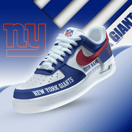 LIMITED EDITION - NEW CUSTOMIZED NFL32 NYG NEW YORK GIANTS AF1 SNEAKERS