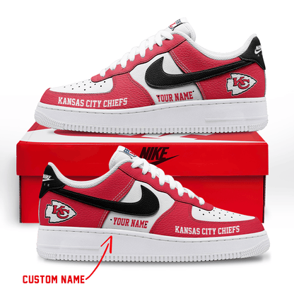 LIMITED EDITION - NEW CUSTOMIZED NFL01 KCC KANSAS CITY CHIEFS AF1 SNEAKERS