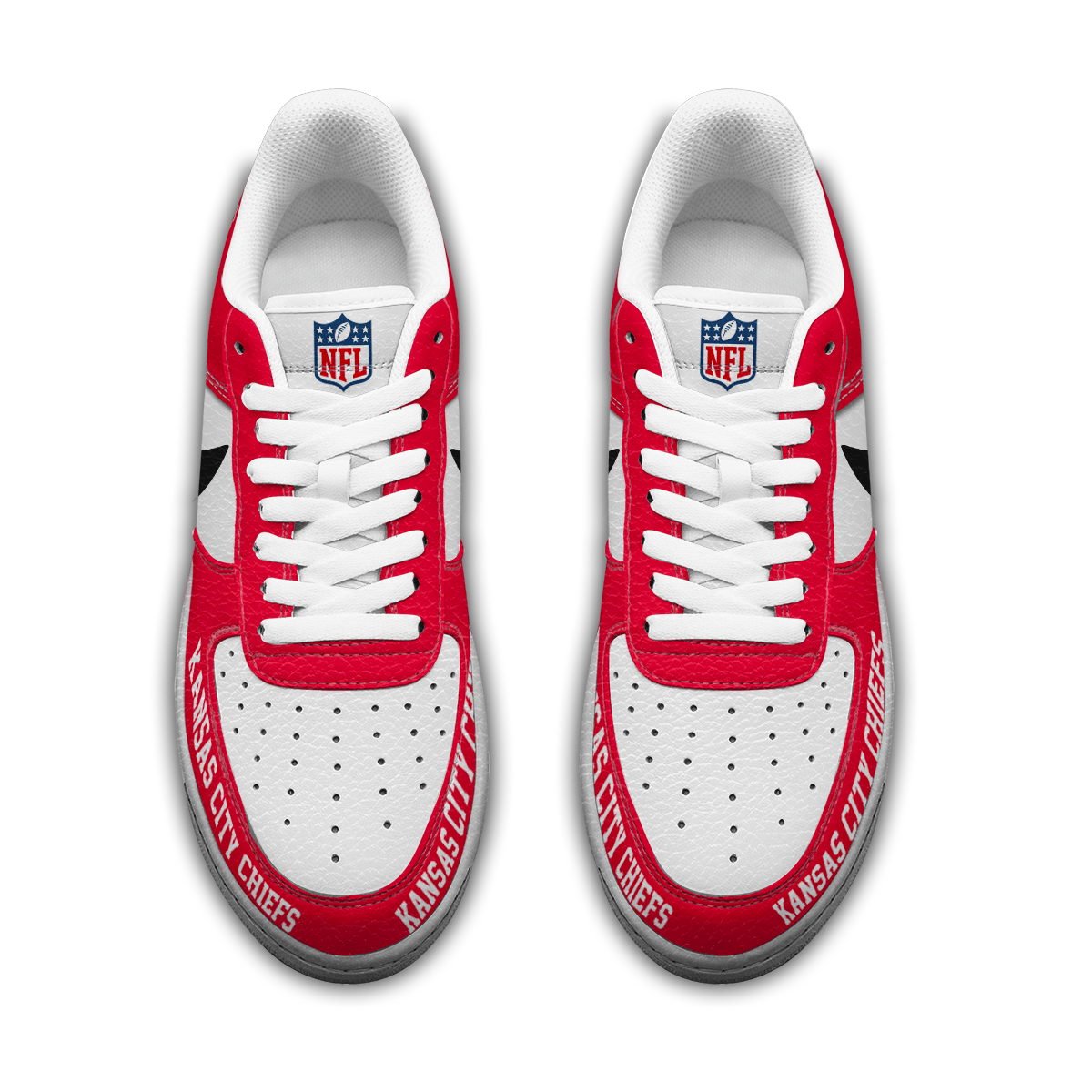 LIMITED EDITION - NEW CUSTOMIZED NFL01 KCC KANSAS CITY CHIEFS AF1 SNEAKERS