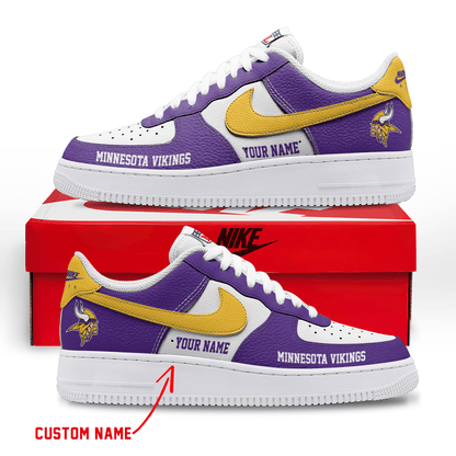 LIMITED EDITION - NEW CUSTOMIZED NFL05 MVK MINNESOTA VIKINGS AF1 SNEAKERS
