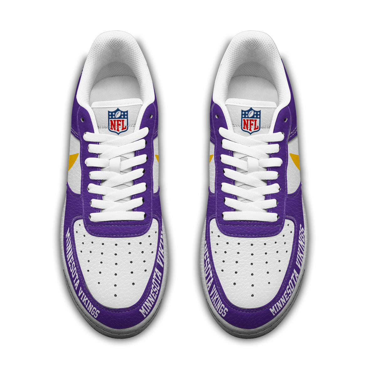 LIMITED EDITION - NEW CUSTOMIZED NFL05 MVK MINNESOTA VIKINGS AF1 SNEAKERS