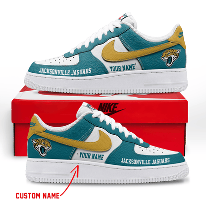 LIMITED EDITION - NEW CUSTOMIZED NFL30 JSJ JACKSONVILLE JAGUARS AF1 SNEAKERS