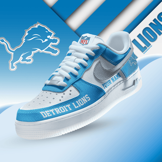 LIMITED EDITION - NEW CUSTOMIZED NFL04 DTL DETROIT LIONS AF1 SNEAKERS