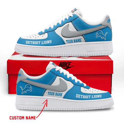 LIMITED EDITION - NEW CUSTOMIZED NFL04 DTL DETROIT LIONS AF1 SNEAKERS