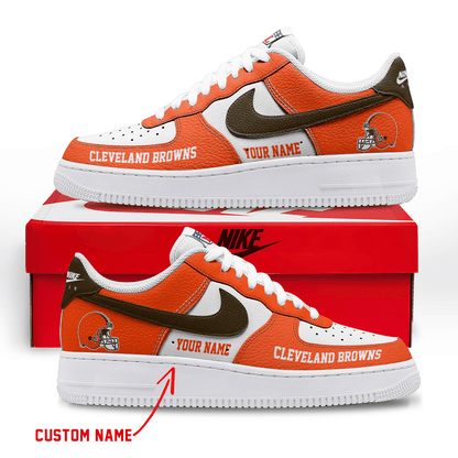 LIMITED EDITION - NEW CUSTOMIZED NFL29 CLB CLEVELAND BROWNS AF1 SNEAKERS