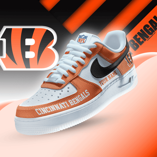 LIMITED EDITION - NEW CUSTOMIZED NFL16 CCB CINCINNATI BENGALS AF1 SNEAKERS