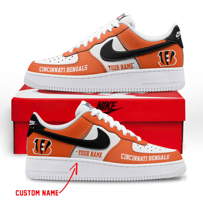 LIMITED EDITION - NEW CUSTOMIZED NFL16 CCB CINCINNATI BENGALS AF1 SNEAKERS
