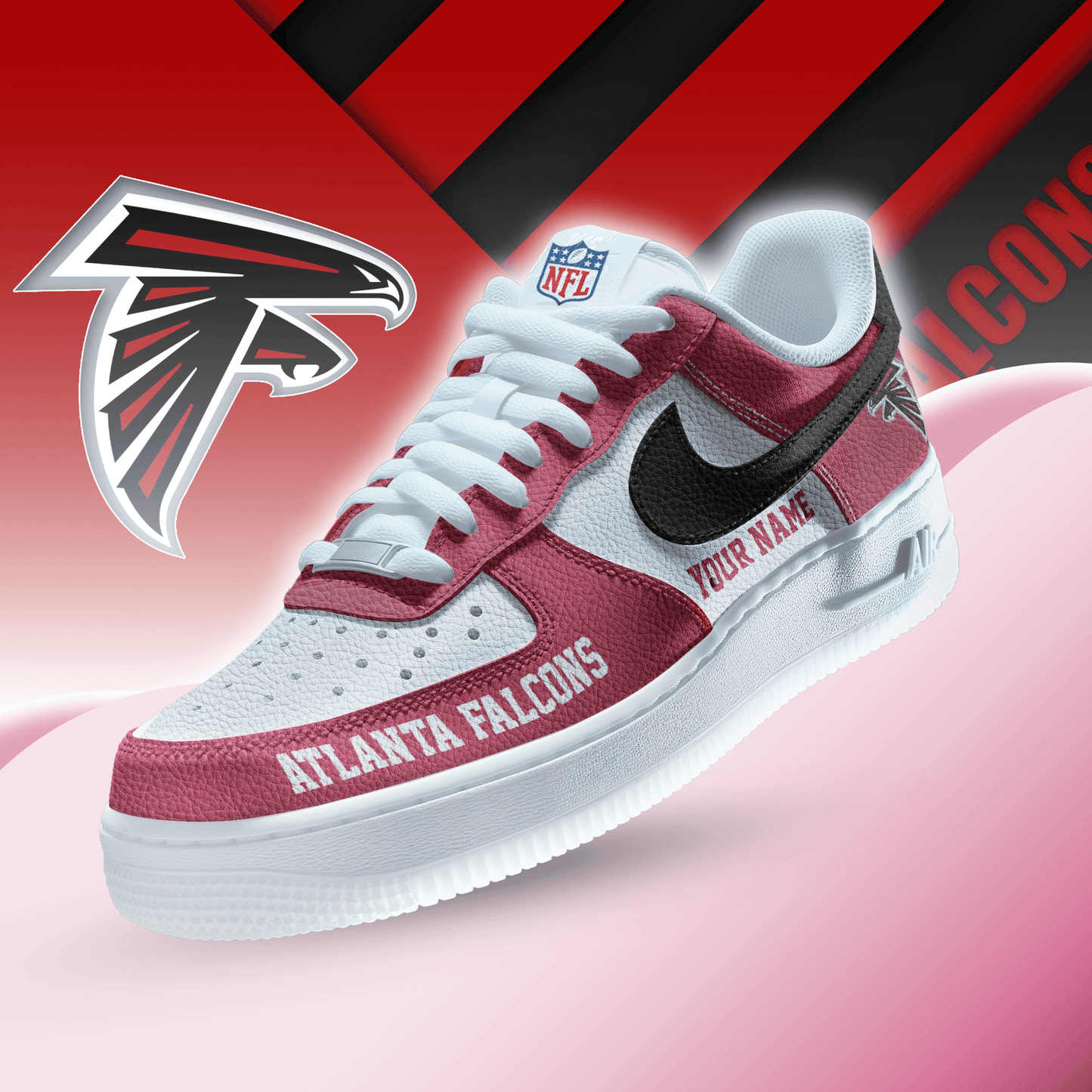 LIMITED EDITION - NEW CUSTOMIZED NFL18 ATF ATLANTA FALCONS AF1 SNEAKERS