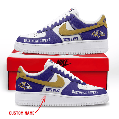 LIMITED EDITION - NEW CUSTOMIZED NFL28 BTR BALTIMORE RAVENS AF1 SNEAKERS