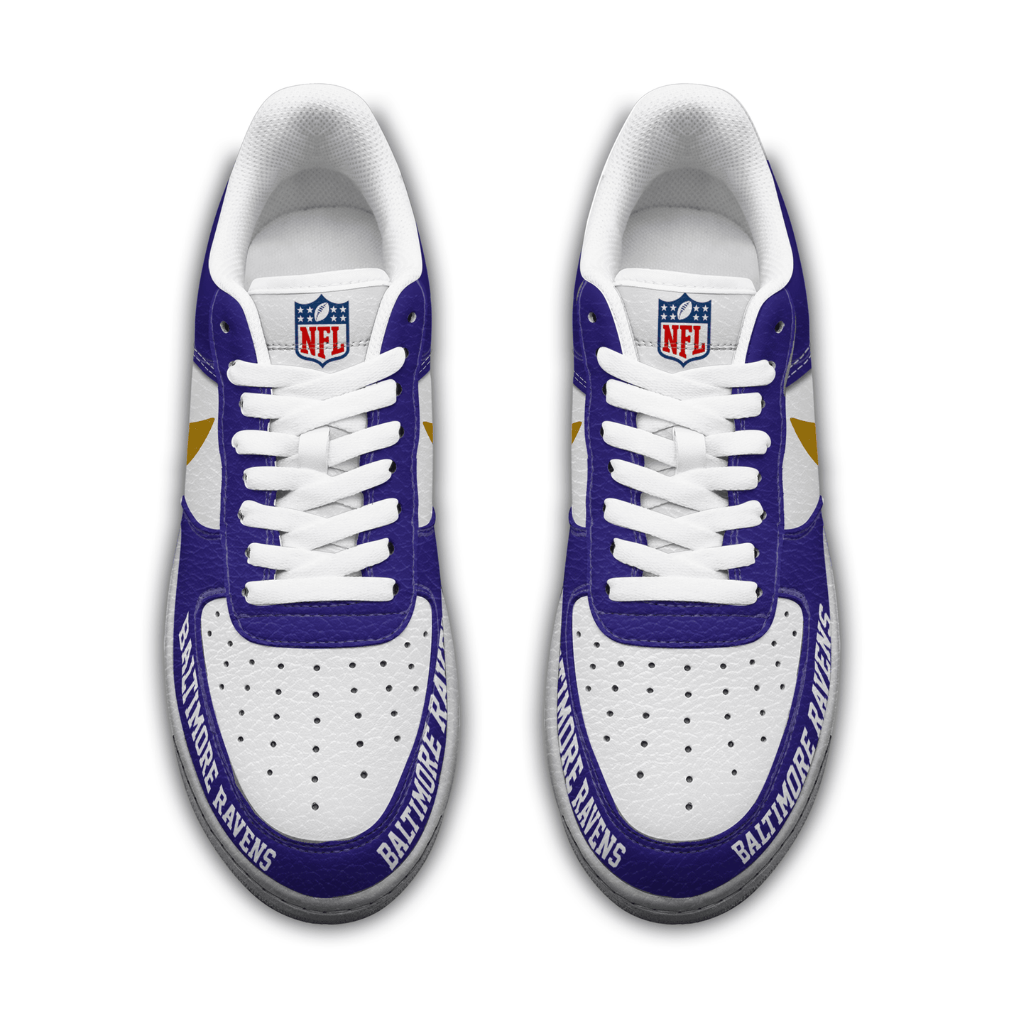 LIMITED EDITION - NEW CUSTOMIZED NFL28 BTR BALTIMORE RAVENS AF1 SNEAKERS