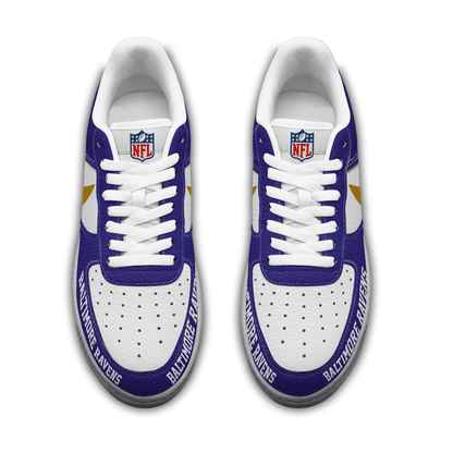 LIMITED EDITION - NEW CUSTOMIZED NFL28 BTR BALTIMORE RAVENS AF1 SNEAKERS