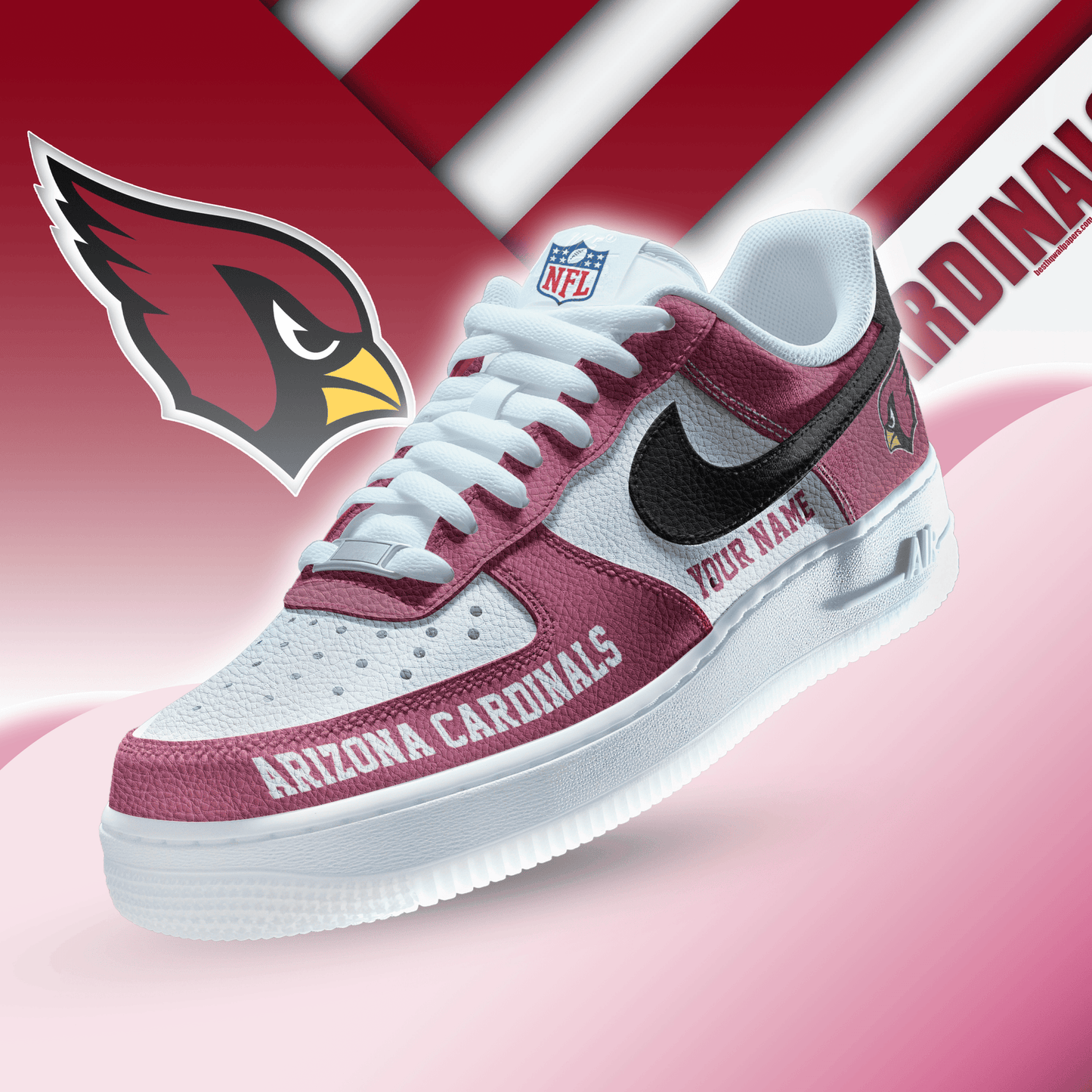 LIMITED EDITION - NEW CUSTOMIZED NFL20 ARC ARIZONA CARDINALS AF1 SNEAKERS