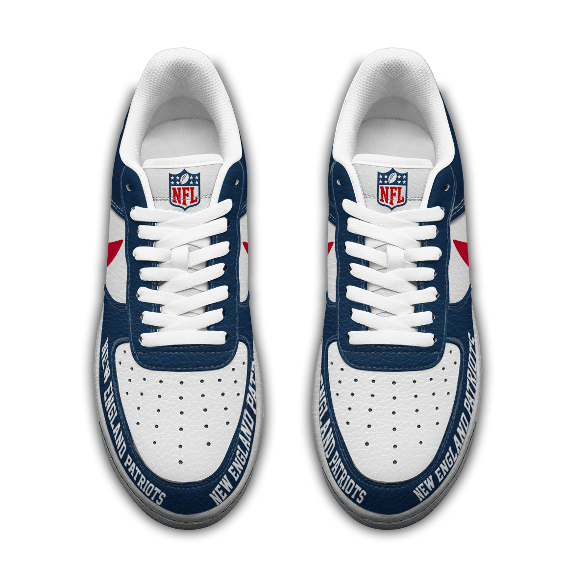 LIMITED EDITION - NEW CUSTOMIZED NFL27 NEP NEW ENGLAND PATRIOTS AF1 SNEAKERS