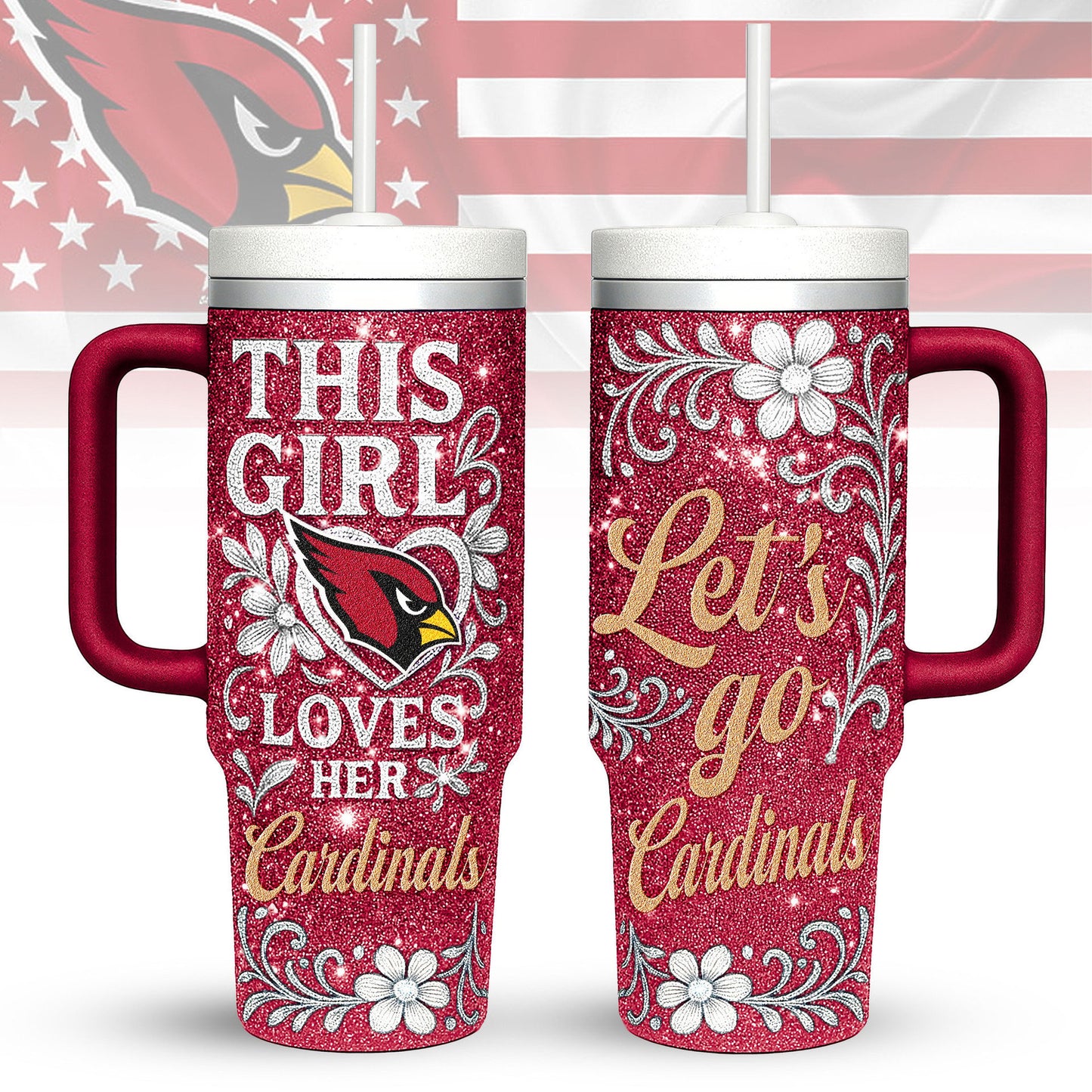 LIMITED EDITION - NEW CUSTOMIZED NFL20 ARC ARIZONA CARDINALS 40 OZ TUMBLER