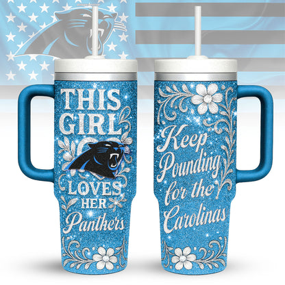 LIMITED EDITION - NEW CUSTOMIZED NFL23 CLP CAROLINA PANTHERS 40 OZ TUMBLER