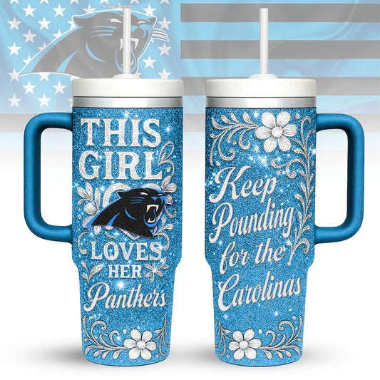 LIMITED EDITION - NEW CUSTOMIZED NFL23 CLP CAROLINA PANTHERS 40 OZ TUMBLER