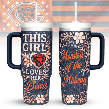 LIMITED EDITION - NEW CUSTOMIZED NFL26 CCB CHICAGO BEARS 40 OZ TUMBLER