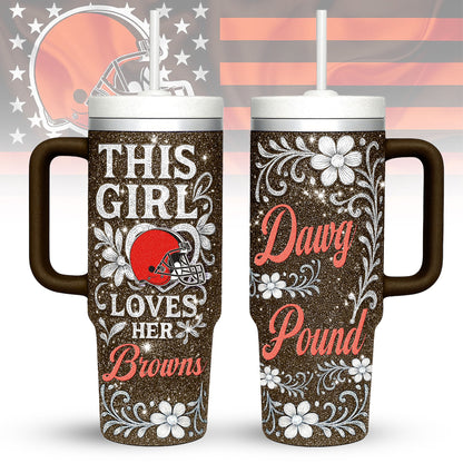 LIMITED EDITION - NEW CUSTOMIZED NFL29 CLB CLEVELAND BROWNS 40 OZ TUMBLER