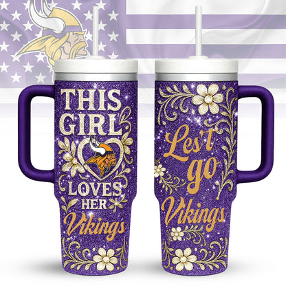 LIMITED EDITION - NEW CUSTOMIZED NFL05 MVK MINNESOTA VIKINGS 40 OZ TUMBLER