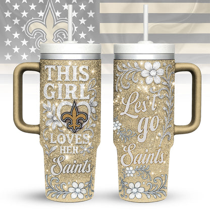 LIMITED EDITION - NEW CUSTOMIZED NFL24 NOS NEW ORLEANS SAINTS 40 OZ TUMBLER
