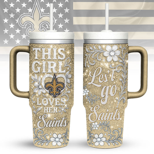LIMITED EDITION - NEW CUSTOMIZED NFL24 NOS NEW ORLEANS SAINTS 40 OZ TUMBLER