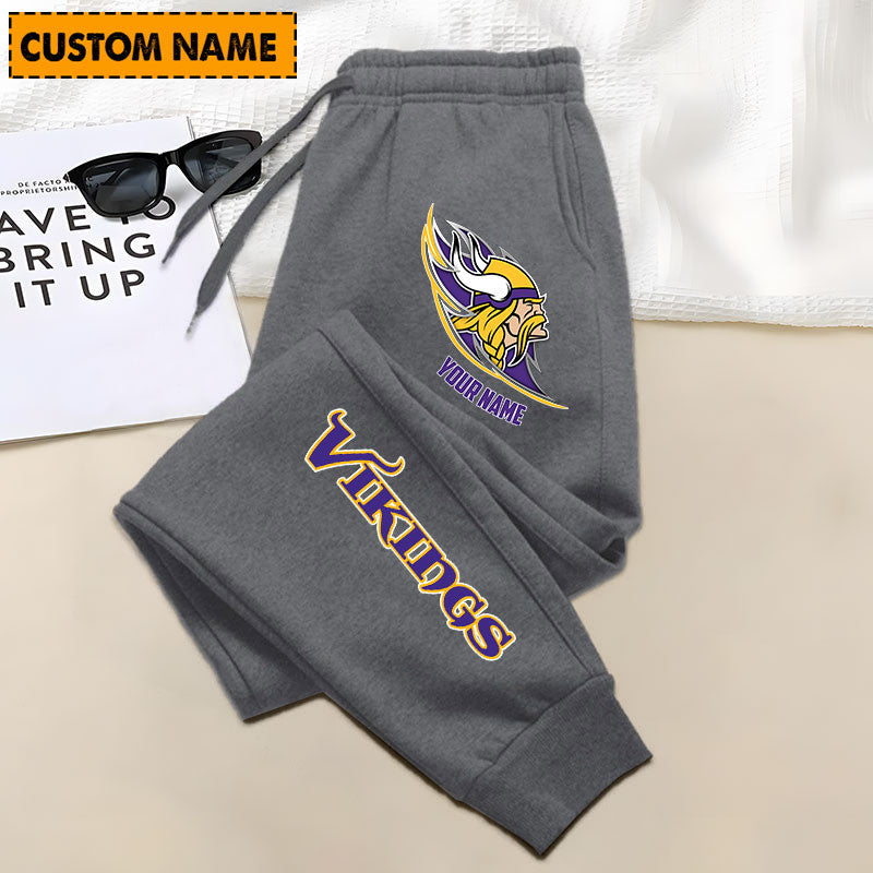 LIMITED EDITION - NEW PERSONALIZED NFL05 MVK MINNESOTA VIKINGS JOGGERS