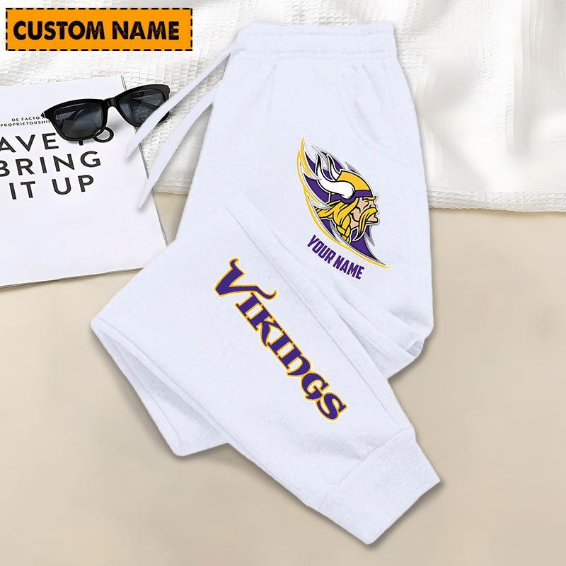 LIMITED EDITION - NEW PERSONALIZED NFL05 MVK MINNESOTA VIKINGS JOGGERS