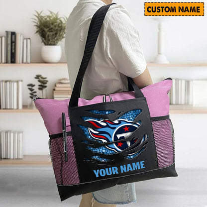 LIMITED EDITION - NEW CUSTOMIZED NFL31 TST TENNESSEE TITANS WATERPROOF TOTE BAG