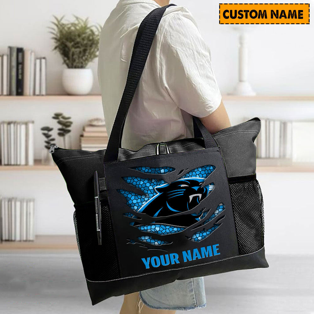 LIMITED EDITION - NEW CUSTOMIZED NFL23 CLP CAROLINA PANTHERS WATERPROOF TOTE BAG