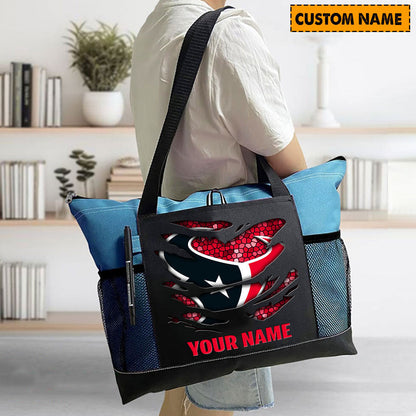 LIMITED EDITION - NEW CUSTOMIZED NFL15 HTT HOUSTON TEXANS WATERPROOF TOTE BAG