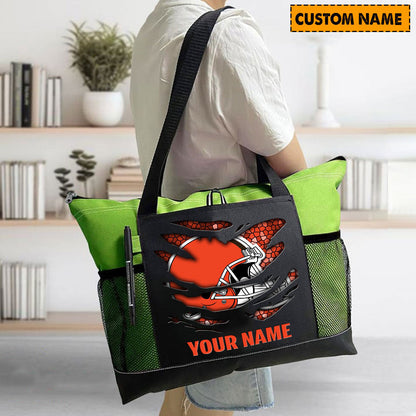 LIMITED EDITION - NEW CUSTOMIZED NFL29 CLB CLEVELAND BROWNS WATERPROOF TOTE BAG