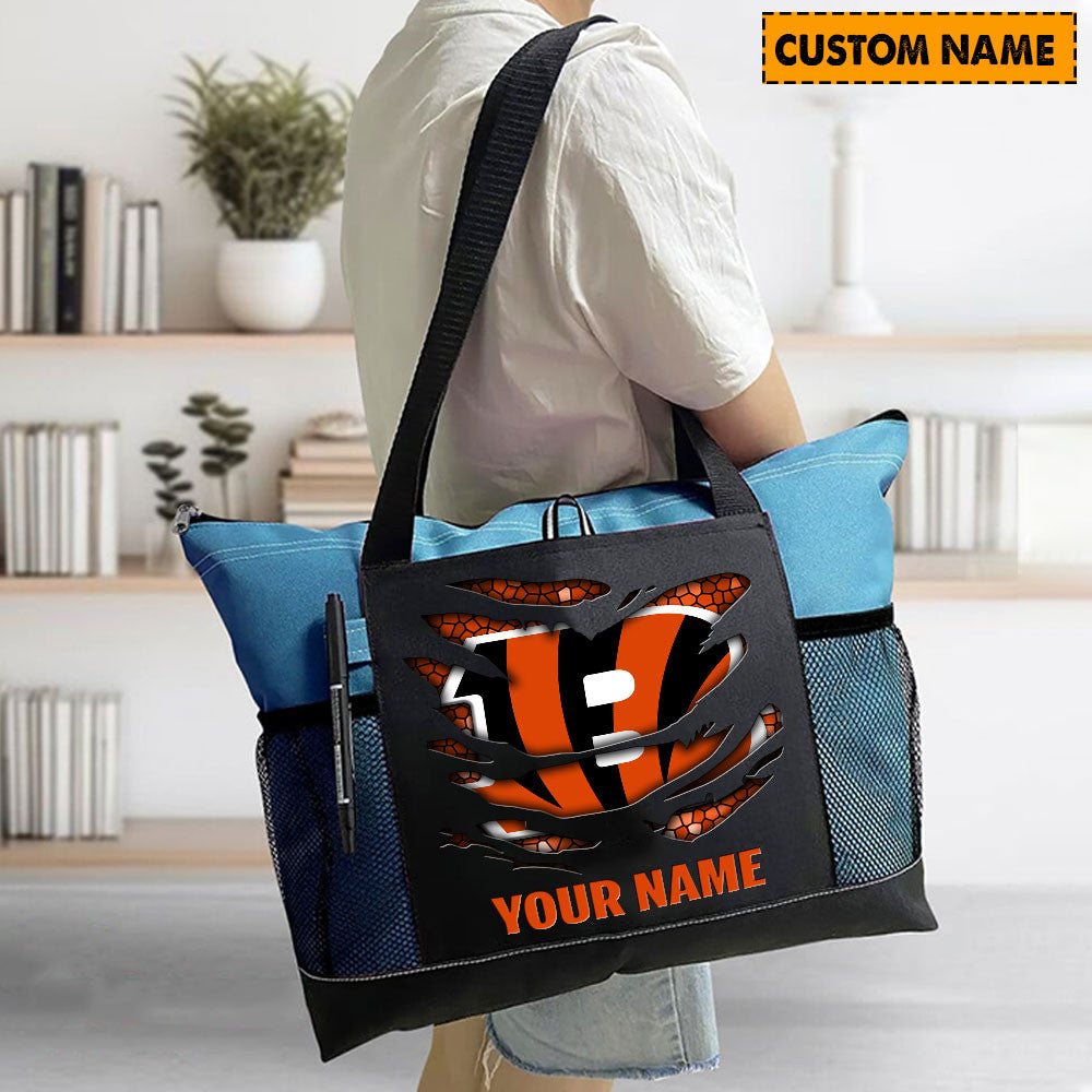 LIMITED EDITION - NEW CUSTOMIZED NFL16 CCB CINCINNATI BENGALS WATERPROOF TOTE BAG