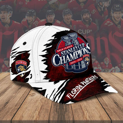 LIMITED EDITION - NEW CUSTOMIZED NHL01 FPT FLORIDA PANTHERS CLASSIC CAP