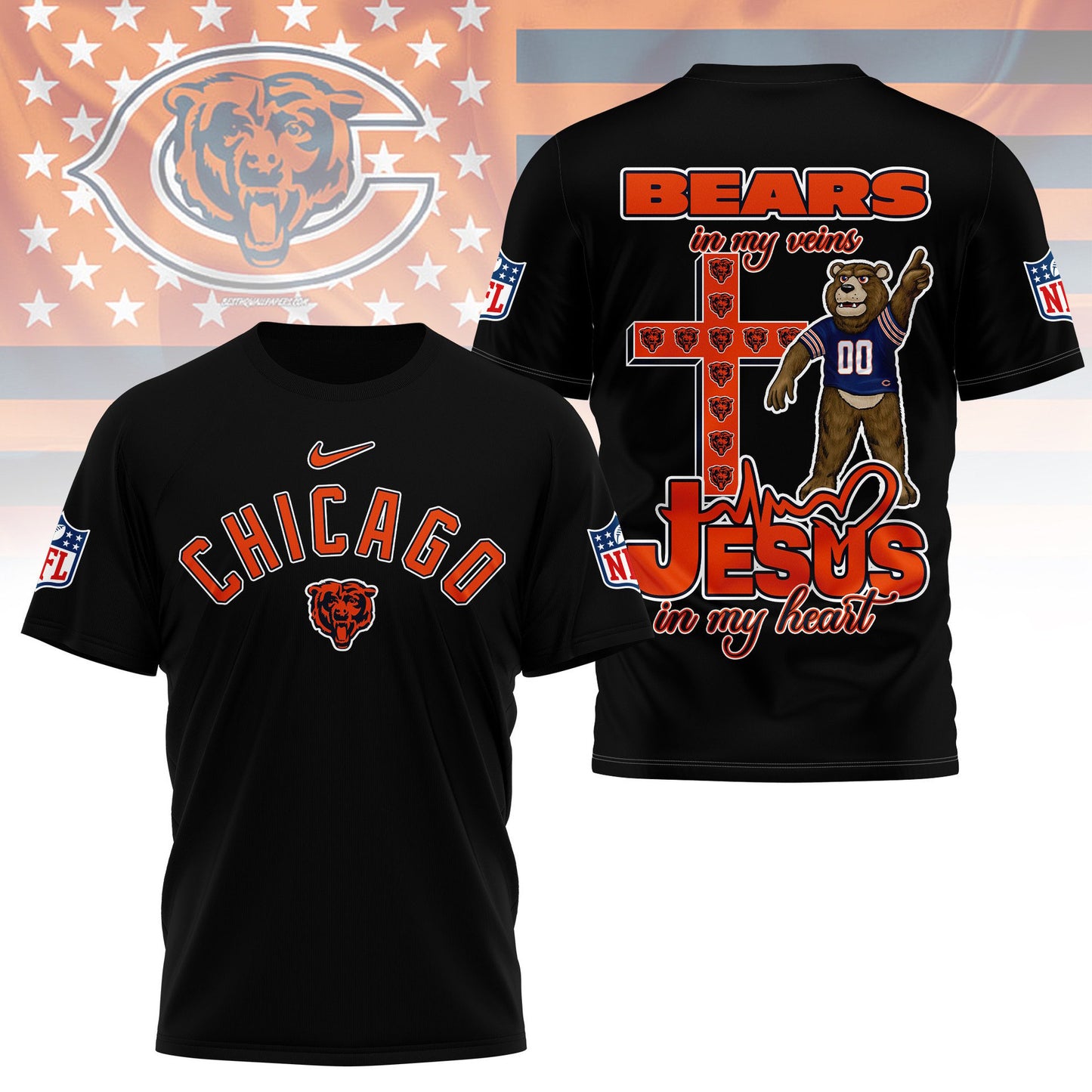 LIMITED EDITION - NEW PREMIUM NFL26 CCB CHICAGO BEARS UNISEX T-SHIRT