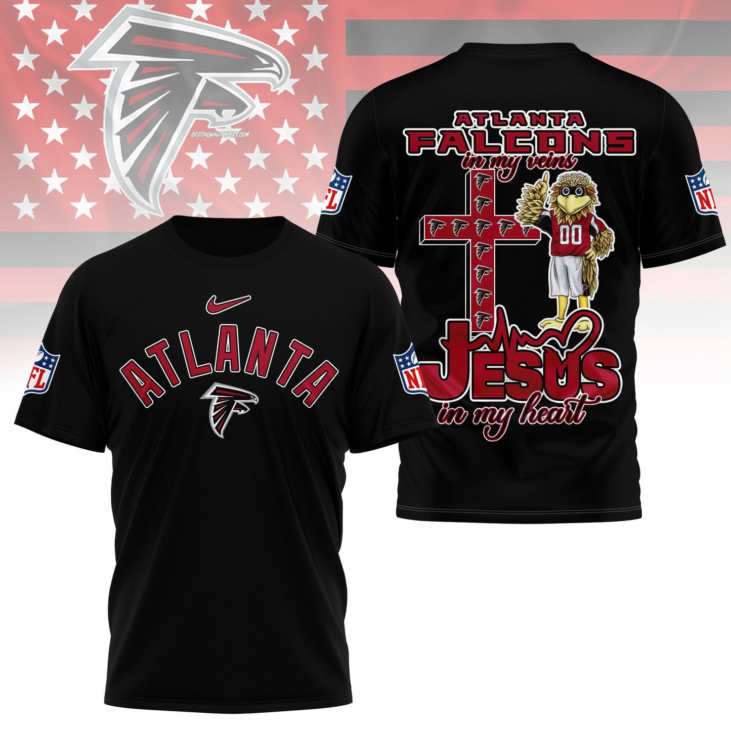 LIMITED EDITION - NEW PREMIUM NFL18 ATF ATLANTA FALCONS UNISEX T-SHIRT